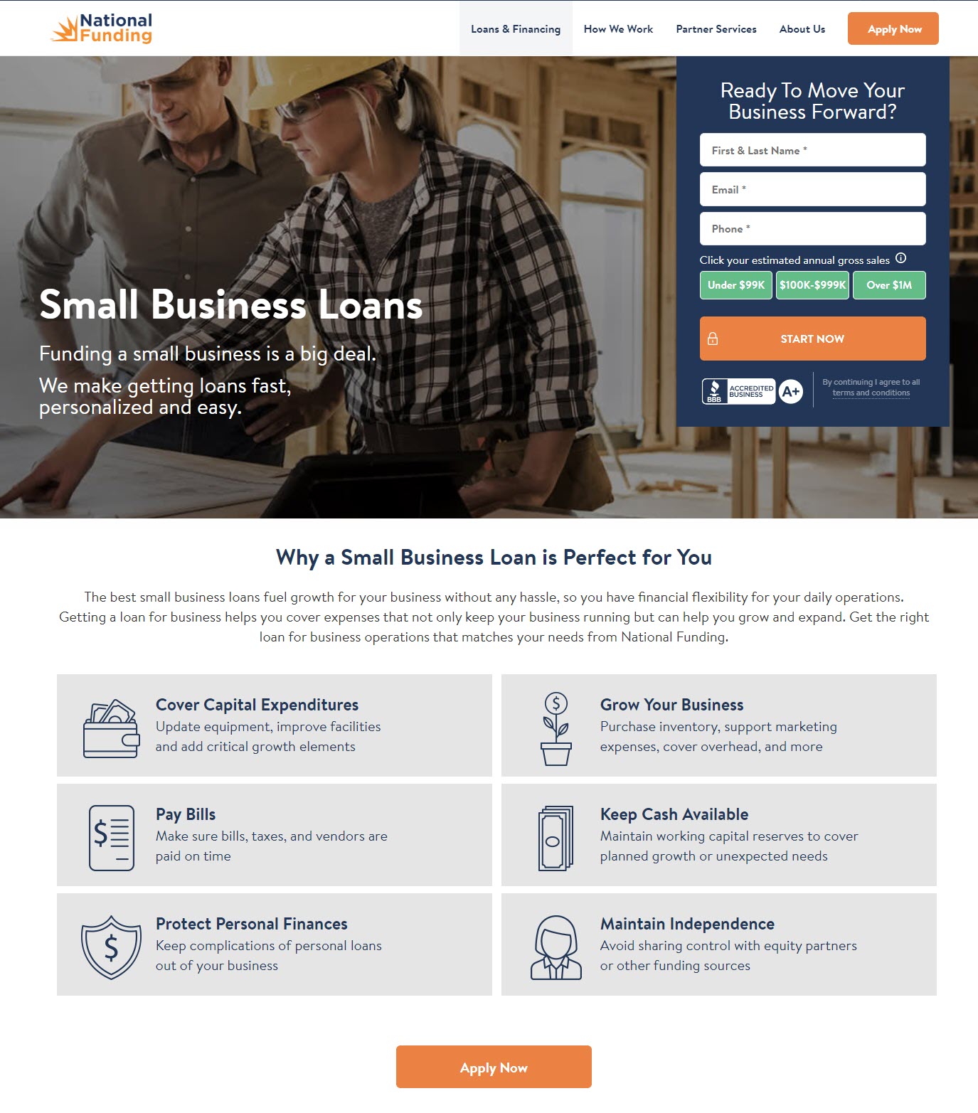 National Funding Small Business Loan Page 