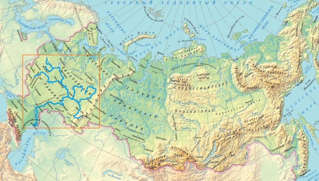 Волга на карте