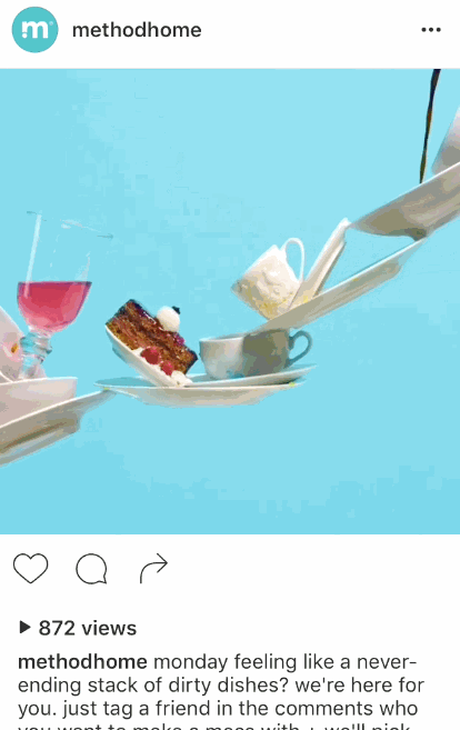 Реклама в Instagram, пример method home