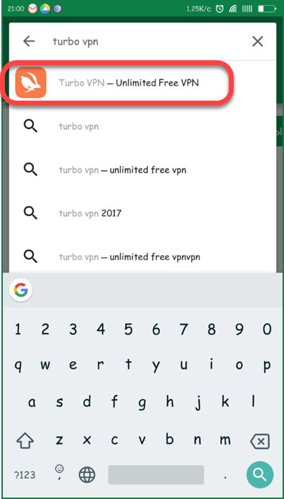 Поиск Turbo VPN